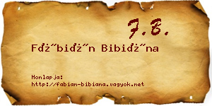 Fábián Bibiána névjegykártya